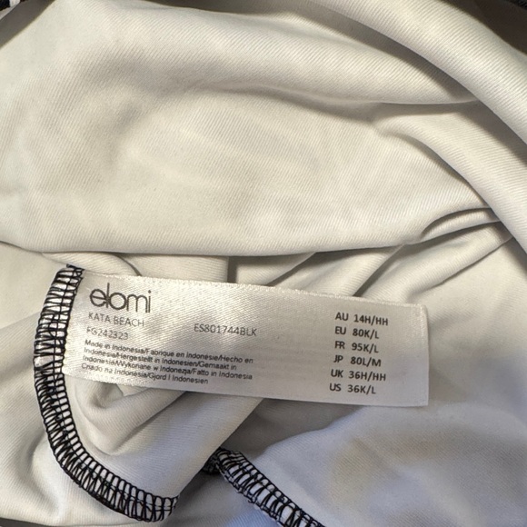 Elomi Kata Beacg Black and White Leaf Print Women's One Piece Swimsuit US 36 K/L - Picture 11 of 11